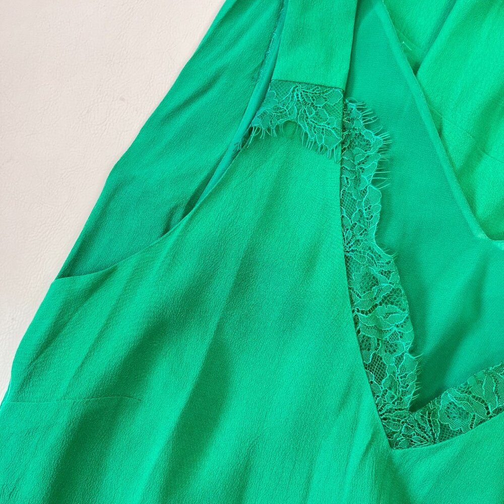 NWOT Mint Velvet Green lace Sleeveless V-neck Midi Dress US 10 UK 14 - Picture 8 of 14